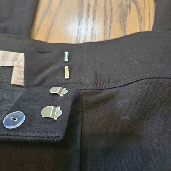 Laura ashley size 12 petite black dress pants super stretchy - Picture 5 of 8